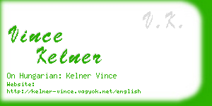 vince kelner business card